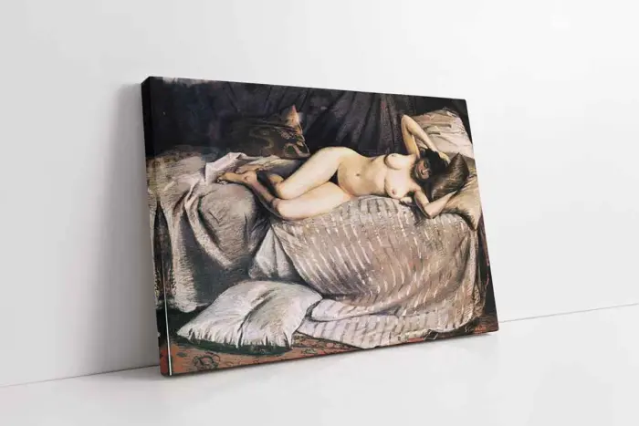 Naked Woman Lying On A Couch | Kanvas Tablo | Cam Tablo | Mdf Tablo | B19082 - Görsel 1