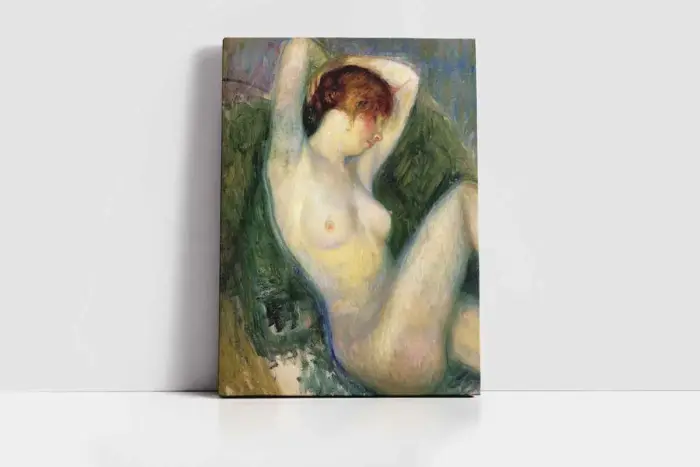 Nude İn Green Chair | Kanvas Tablo | Cam Tablo | Mdf Tablo | B19087 - Görsel 2