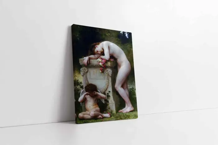 Elegy Melek Ve Kadın W. Adolphe Bouguereau| Kanvas Tablo | Cam Tablo | Mdf Tablo | B19091 - Görsel 1
