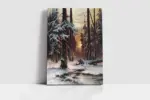 Karlar Altında Kalmış Orman Manzara | Kanvas Tablo | Cam Tablo | Mdf Tablo | B20001 - Görsel 2