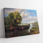 Nehir Üzerinde Kayık | Kanvas Tablo | Cam Tablo | Mdf Tablo | B20026