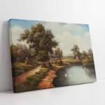 Küçük Gölet Ve Kuğu | Kanvas Tablo | Cam Tablo | Mdf Tablo | B20060