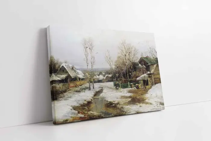 Karlar Altında Kalmış Kulübeler | Kanvas Tablo | Cam Tablo | Mdf Tablo | B20068 - Görsel 1