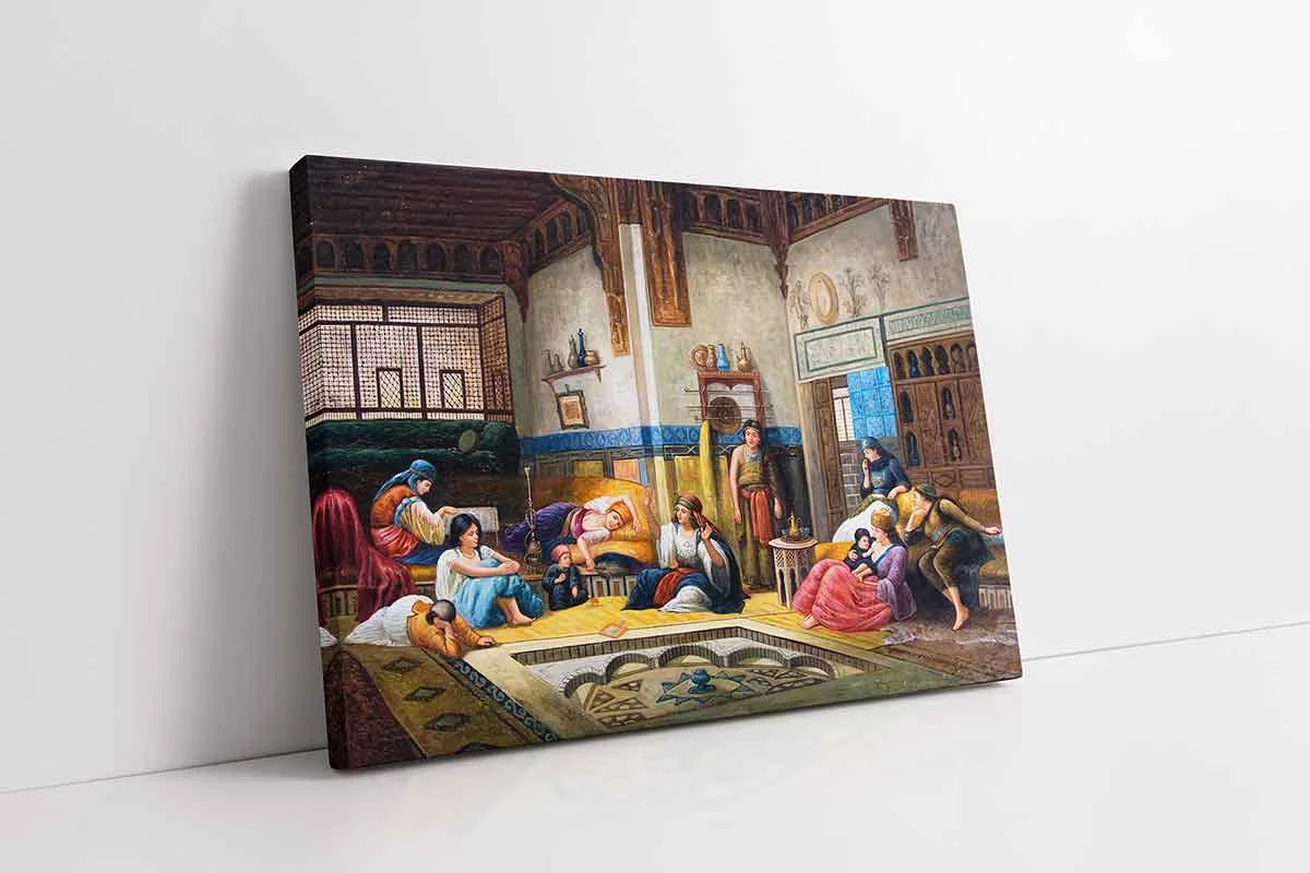 KB21152-10 Osmanlı Devleti Harem Odasında Ki İnsanlar | Kanvas Tablo | Cam Tablo | Mdf Tablo | B21152 - Görsel 1