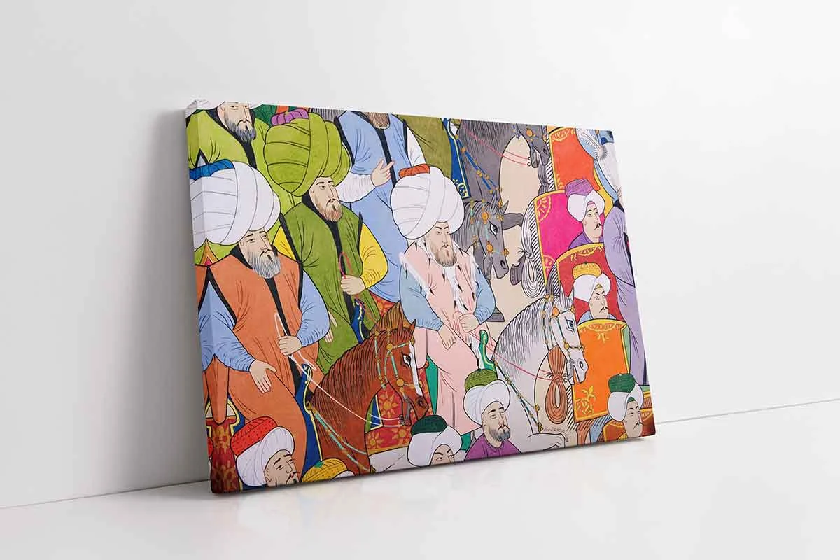 KB21159-10 Kraliyet Zamanı Kavuklu İnsanlar | Kanvas Tablo | Cam Tablo | Mdf Tablo | B21159 - Görsel 1