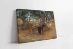 Ağaca Bağlanmış İki At | Kanvas Tablo | Cam Tablo | Mdf Tablo | B21279