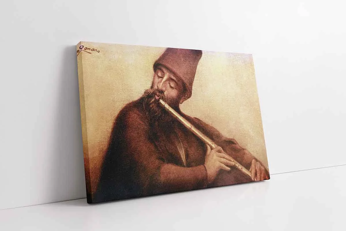 KB21289-10 Ney Çalan Adam | Kanvas Tablo | Cam Tablo | Mdf Tablo | B21289 - Görsel 1