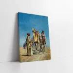 Çöldeki Hacılar Ve Develer | Kanvas Tablo | Cam Tablo | Mdf Tablo | B21316