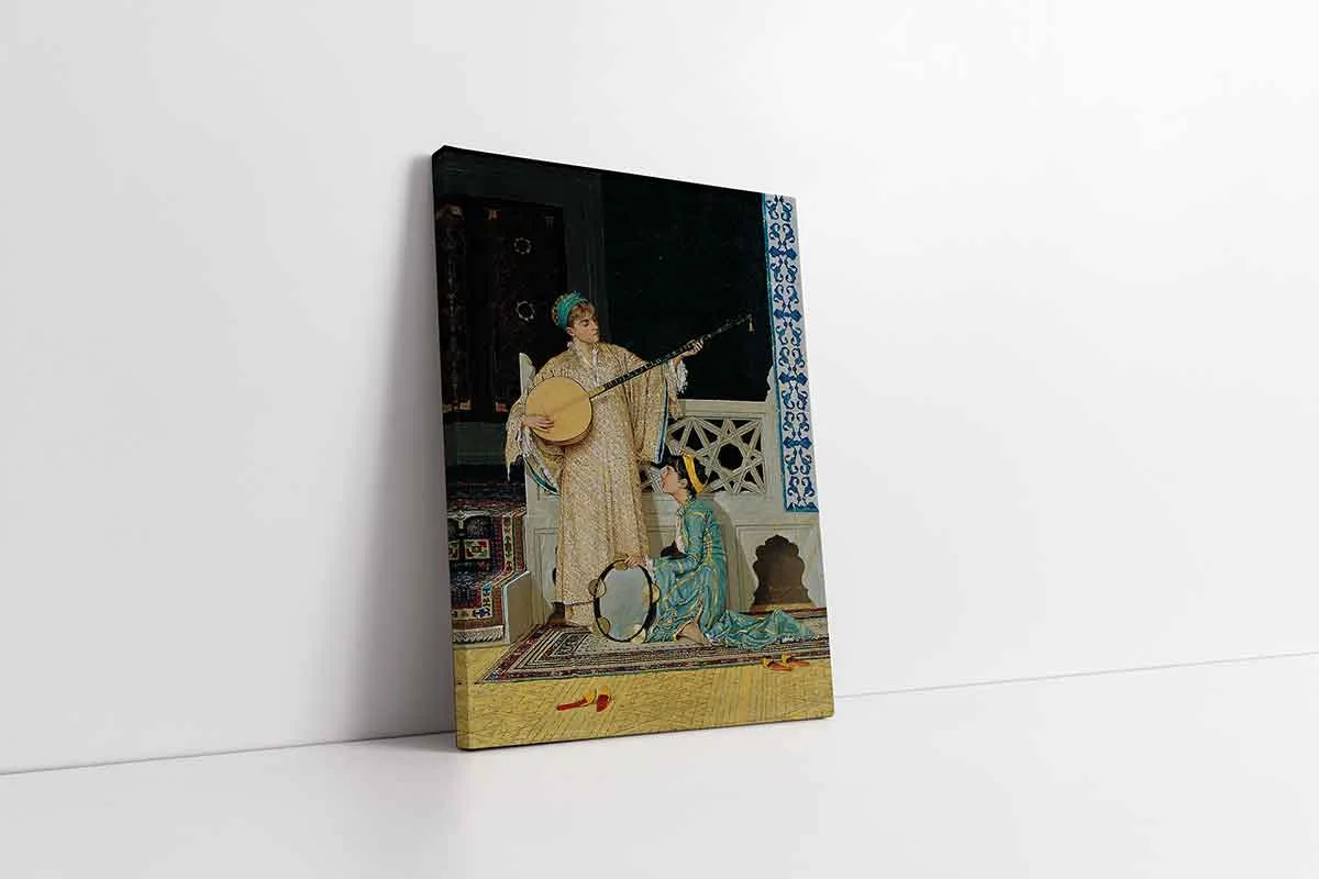 KB21347-10 İki Müzisyen Kız | Kanvas Tablo | Cam Tablo | Mdf Tablo | B21347 - Görsel 1