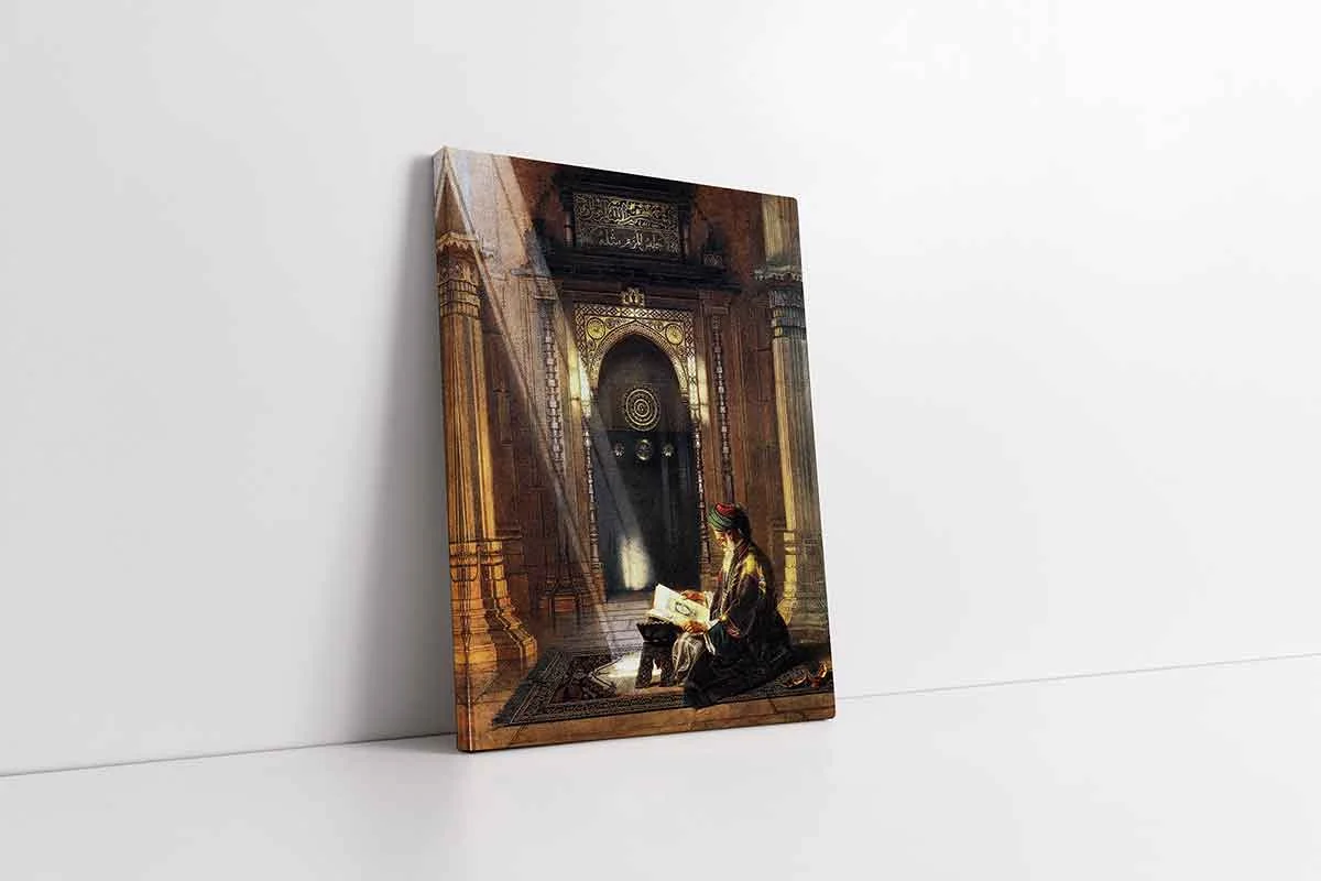 KB21372-10 Kuran Okuyan Adam | Kanvas Tablo | Cam Tablo | Mdf Tablo | B21372 - Görsel 1