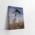 Woman With A Parasol Facing Left | Kanvas Tablo | Cam Tablo | Mdf Tablo | B22094