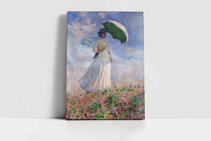 Woman With A Parasol Facing Left | Kanvas Tablo | Cam Tablo | Mdf Tablo | B22094 - Görsel 2