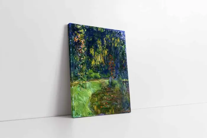 Nilüferler Bir Pond Üzerinde Köprü | Kanvas Tablo | Cam Tablo | Mdf Tablo | B22115 - Görsel 1