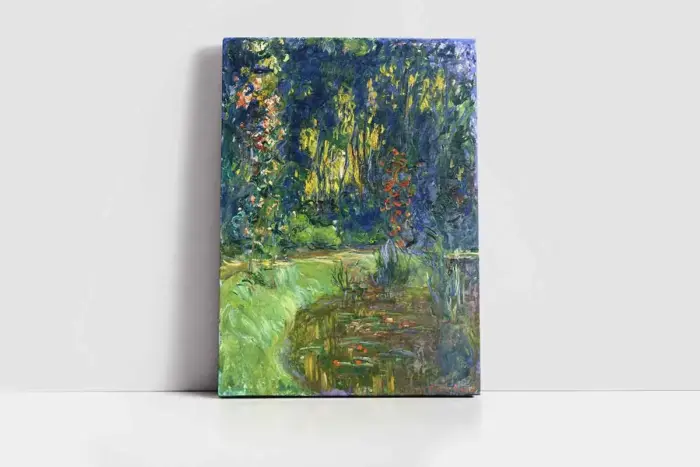 Nilüferler Bir Pond Üzerinde Köprü | Kanvas Tablo | Cam Tablo | Mdf Tablo | B22115 - Görsel 2