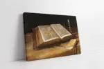 İncil İle Natürmort | Kanvas Tablo | Cam Tablo | Mdf Tablo | B22147