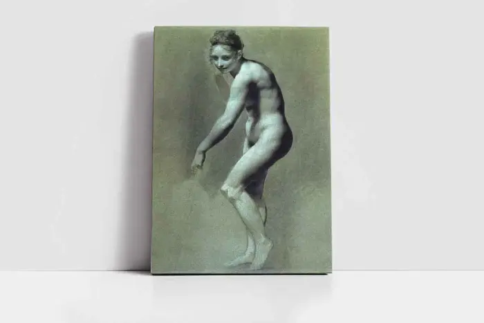 Female Nude Leaning | Kanvas Tablo | Cam Tablo | Mdf Tablo | B22383 - Görsel 2