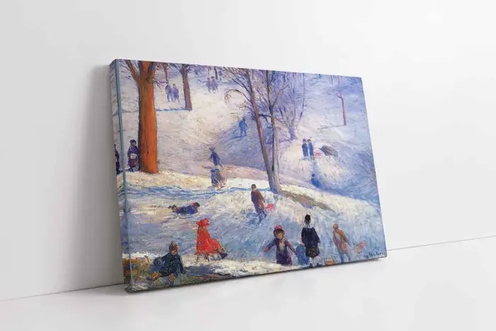Sledding Central Park | Kanvas Tablo | Cam Tablo | Mdf Tablo | B22393 - Görsel 1
