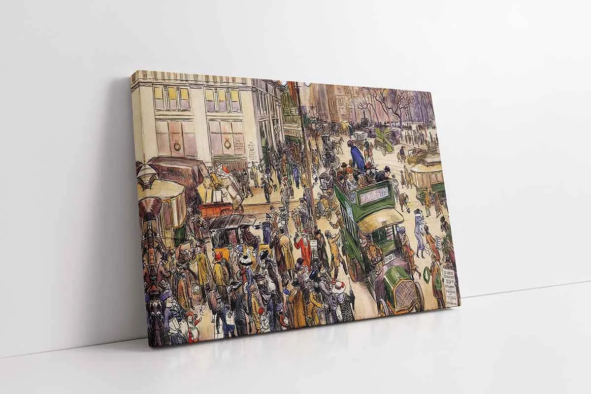 KB22404-10 Christmas Shoppers Madison Square | Kanvas Tablo | Cam Tablo | Mdf Tablo | B22404 - Görsel 1