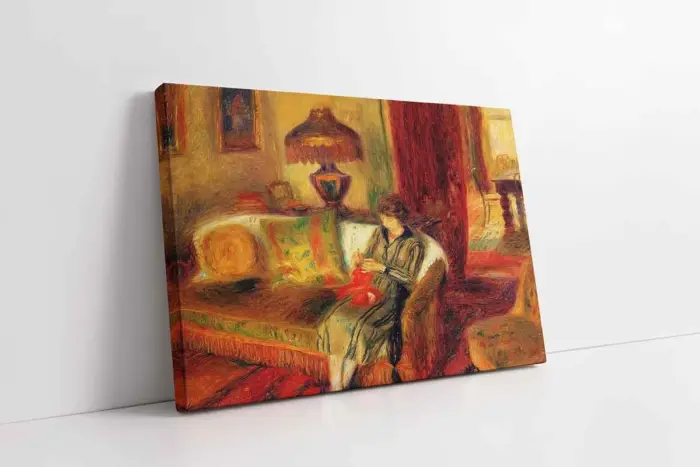 The Artists Wife Knitting | Kanvas Tablo | Cam Tablo | Mdf Tablo | B22436 - Görsel 1