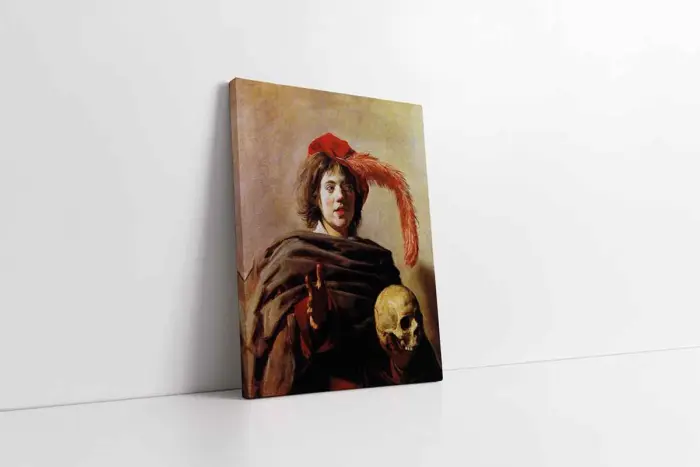 Young Man Holding A Skull | Kanvas Tablo | Cam Tablo | Mdf Tablo | B22526 - Görsel 1