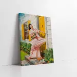 Elbisesi Kapıya Sıkışmış Kadın | Kanvas Tablo | Cam Tablo | Mdf Tablo | B22580