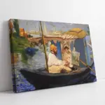 Monet Teknede Resim Yapıyor Manet | Kanvas Tablo | Cam Tablo | Mdf Tablo | B22612