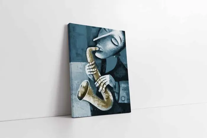 Saksafon Çalan Adam | Kanvas Tablo | Cam Tablo | Mdf Tablo | B22614 - Görsel 1