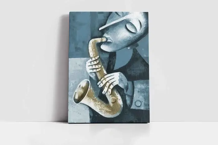Saksafon Çalan Adam | Kanvas Tablo | Cam Tablo | Mdf Tablo | B22614 - Görsel 2