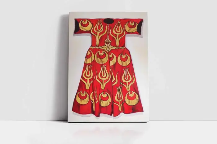 Kırmızı Sarı Kaftan | Kanvas Tablo | Cam Tablo | Mdf Tablo | B30001 - Görsel 2