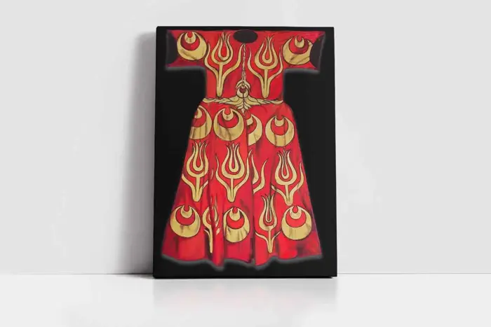 Kırmızı Sarı Kaftan | Kanvas Tablo | Cam Tablo | Mdf Tablo | B30002 - Görsel 2