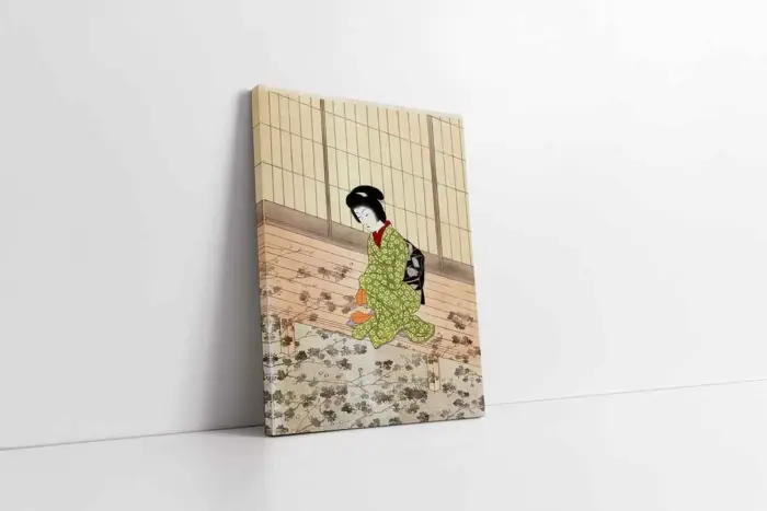 Oturan Japon Kadın | Kanvas Tablo | Cam Tablo | Mdf Tablo | B31001 - Görsel 1