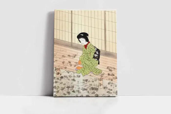 Oturan Japon Kadın | Kanvas Tablo | Cam Tablo | Mdf Tablo | B31001 - Görsel 2