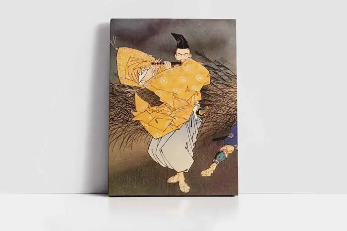Ay Işığında Flüt Çalan Japon | Kanvas Tablo | Cam Tablo | Mdf Tablo | B31030 - Görsel 2