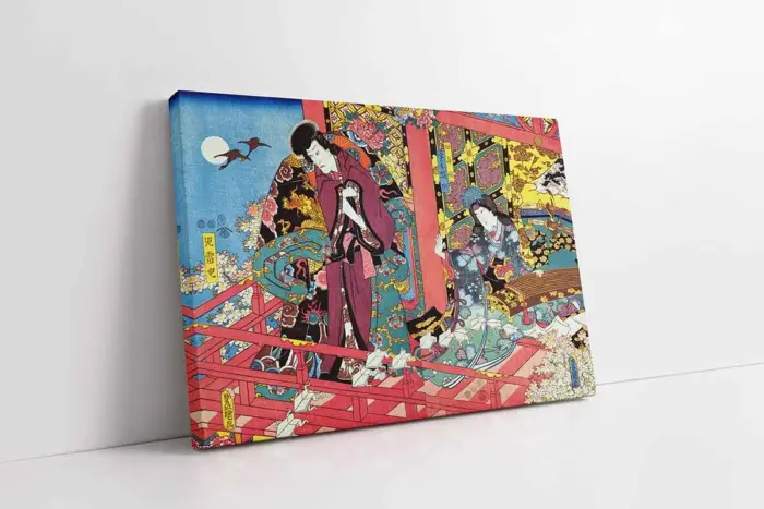 Renkli Geleneksel Japon Sanatı | Kanvas Tablo | Cam Tablo | Mdf Tablo | B31045 - Görsel 1
