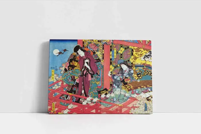Renkli Geleneksel Japon Sanatı | Kanvas Tablo | Cam Tablo | Mdf Tablo | B31045 - Görsel 2