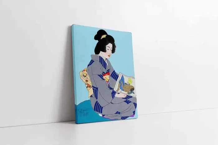 Japon Kadın | Kanvas Tablo | Cam Tablo | Mdf Tablo | B31068 - Görsel 1