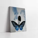 Mavi Kelebek Ve Kadın Manipülasyon | Kanvas Tablo | Cam Tablo | Mdf Tablo | B33005