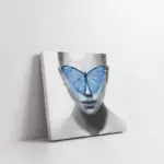 Mavi Kelebek Ve Kadın | Kanvas Tablo | Cam Tablo | Mdf Tablo | B33007