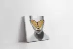 Sarı Kelebek Ve Kadın | Kanvas Tablo | Cam Tablo | Mdf Tablo | B33008