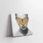 Sarı Kelebek Ve Kadın | Kanvas Tablo | Cam Tablo | Mdf Tablo | B33008