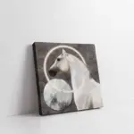 Beyaz At | Kanvas Tablo | Cam Tablo | Mdf Tablo | B33014