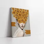 Çiçek Saçlı Kadın | Kanvas Tablo | Cam Tablo | Mdf Tablo | B33022