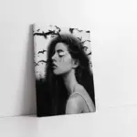 Kadın Ve Martılar | Kanvas Tablo | Cam Tablo | Mdf Tablo | B33024