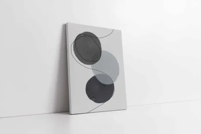 Line Art Soyut Daireler | Kanvas Tablo | Cam Tablo | Mdf Tablo | B33040 - Görsel 1
