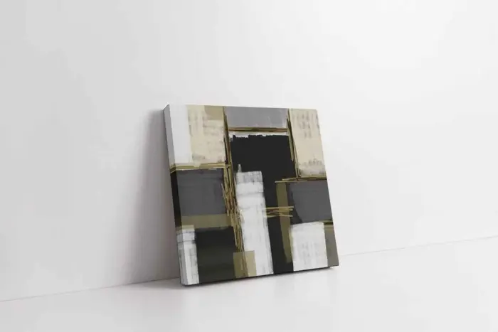 Gri Yeşil Soyut | Kanvas Tablo | Cam Tablo | Mdf Tablo | B33044 - Görsel 1