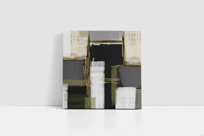 Gri Yeşil Soyut | Kanvas Tablo | Cam Tablo | Mdf Tablo | B33044 - Görsel 2