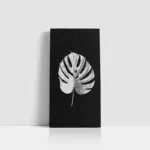 Siyah Gümüş Yaprak | Kanvas Tablo | Cam Tablo | Mdf Tablo | B33051