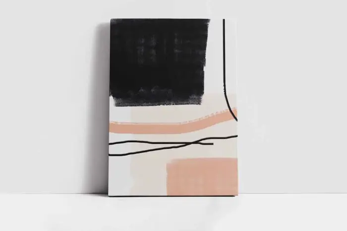 Bej Siyah Soyut | Kanvas Tablo | Cam Tablo | Mdf Tablo | B33052 - Görsel 1