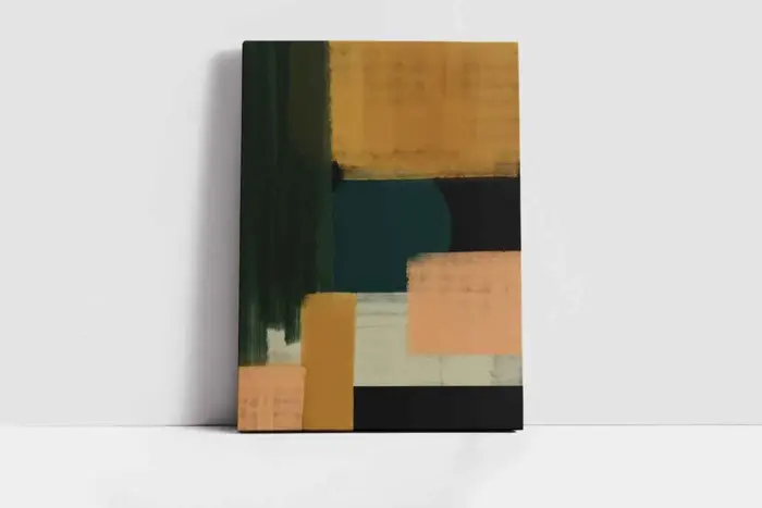 Sarı Yeşil Soyut | Kanvas Tablo | Cam Tablo | Mdf Tablo | B33054 - Görsel 1