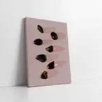 Pembe Zeminde Taşlar | Kanvas Tablo | Cam Tablo | Mdf Tablo | B33086